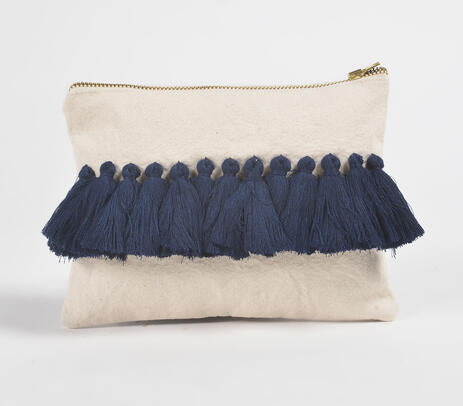 Handmade Tasseled Cotton Travel Pouch