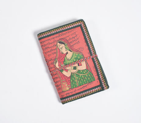 Block Printed & Embroidered Cotton Tasseled Cushion Cover