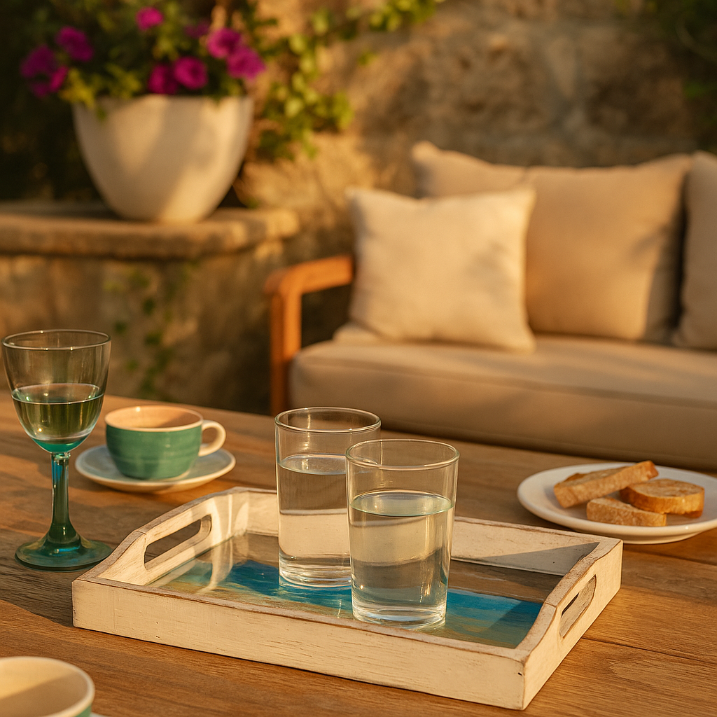 Gleemium Hand Carved Mango Wood Tray 