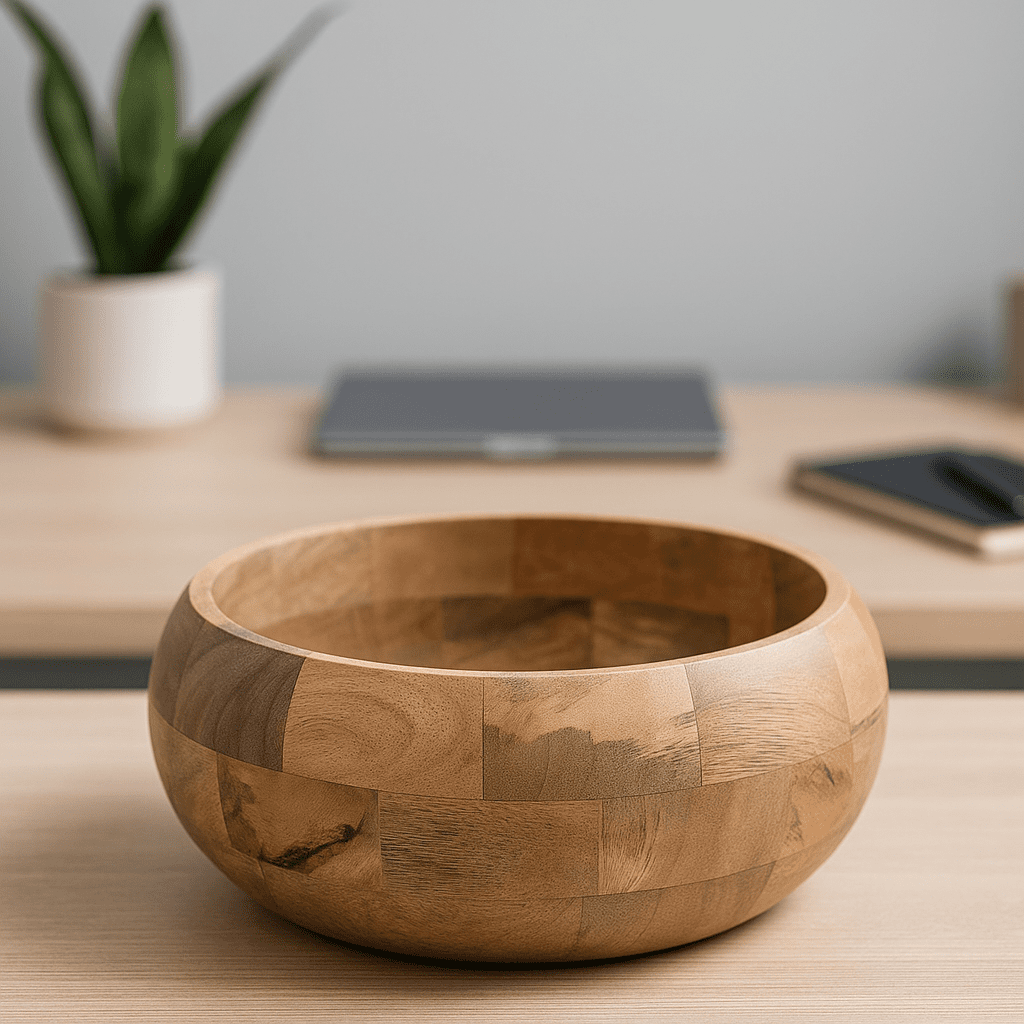 Hand Turned Wooden Salad Bowl – Minimalist