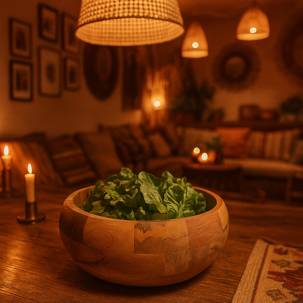 Hand Turned Wooden Salad Bowl – Minimalist