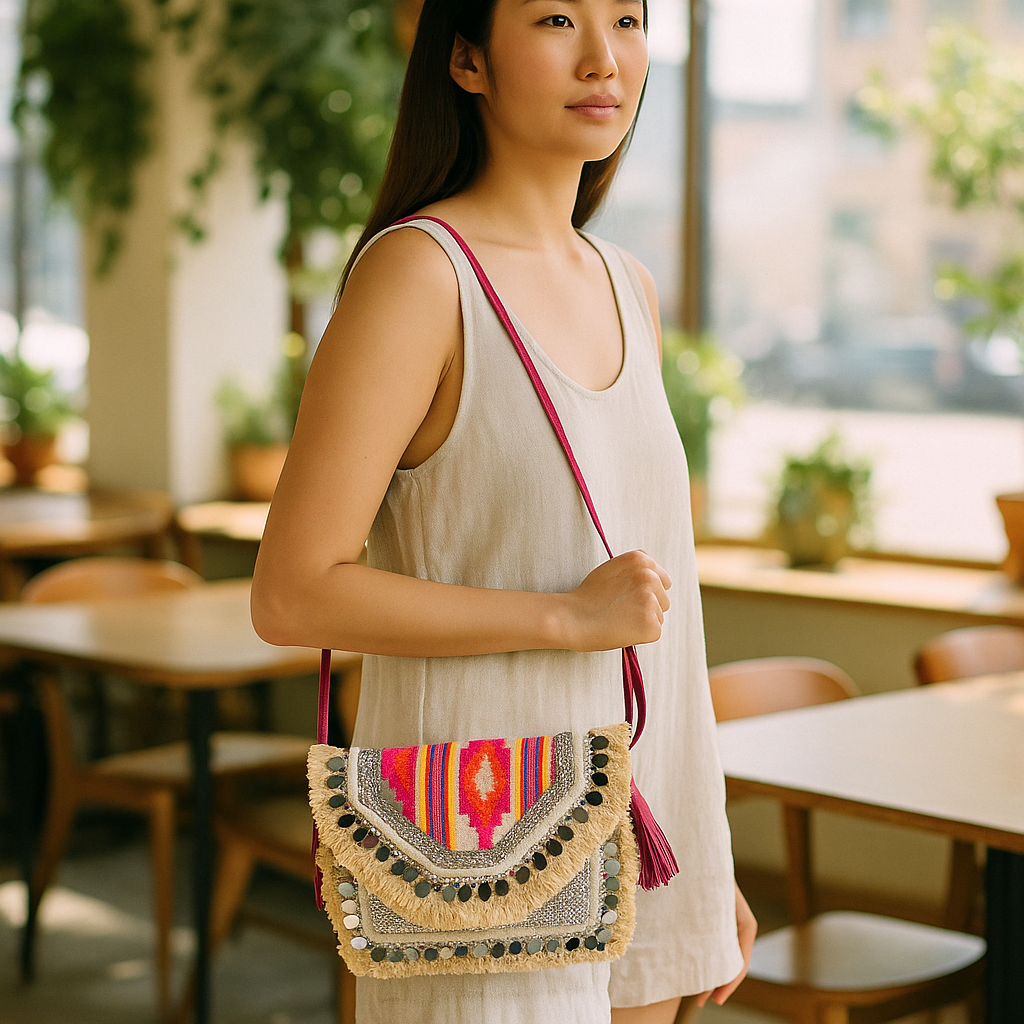 Gleemium Handcrafted Sequin Embellished Sling Bag – 