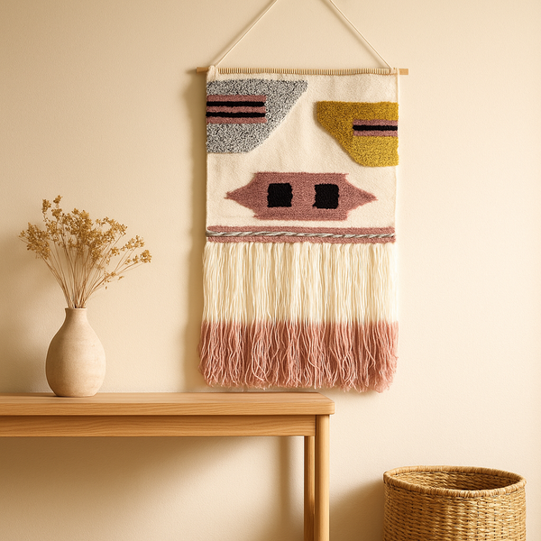 Handcrafted Abstract Wool Wall Hanging | Artisan Boho Decor