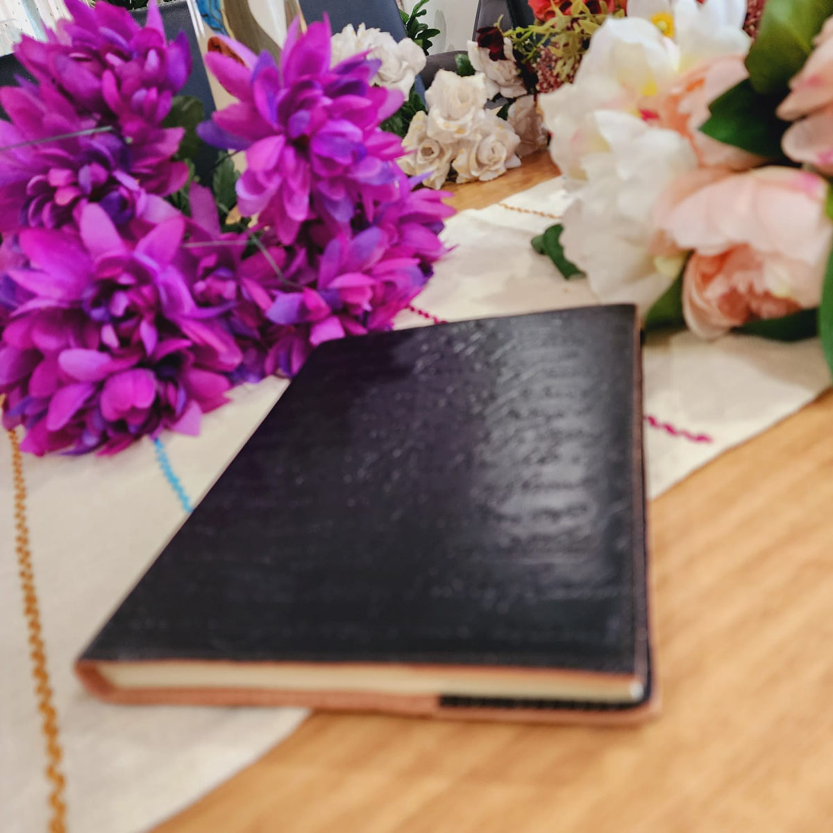 Embossed Typographic leather Diary