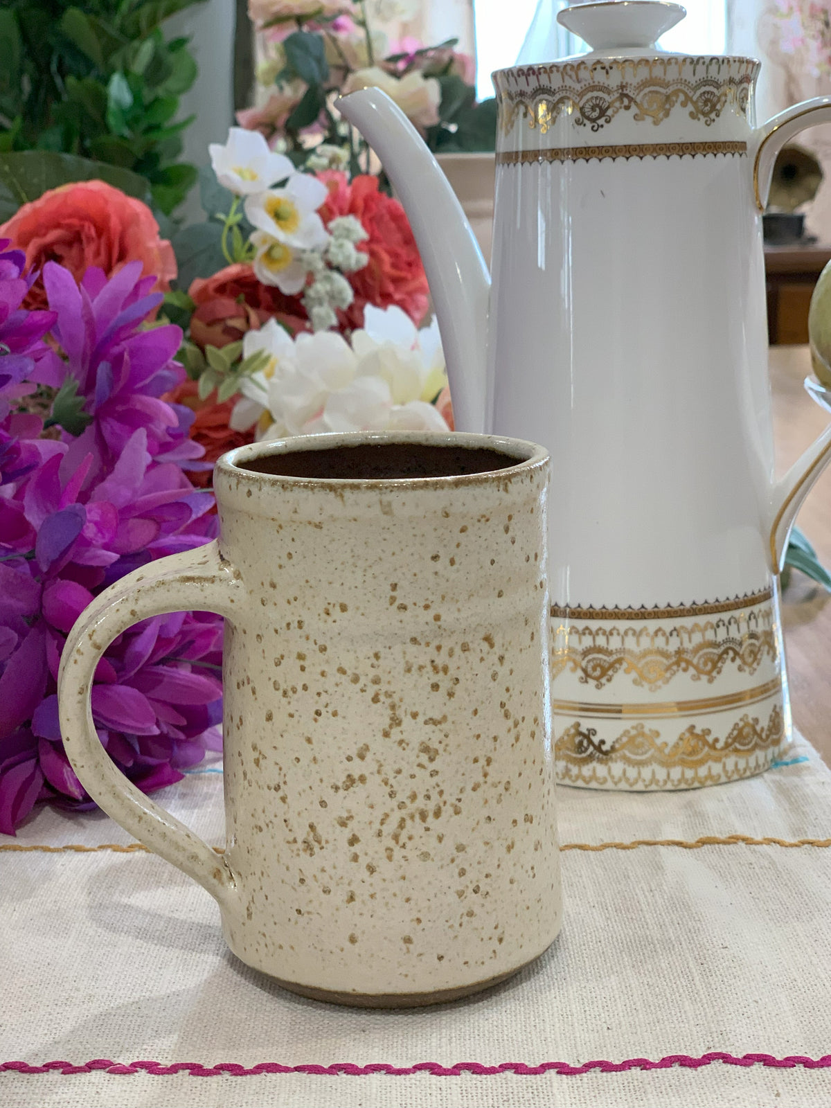 Winter White Clay Beer Mug