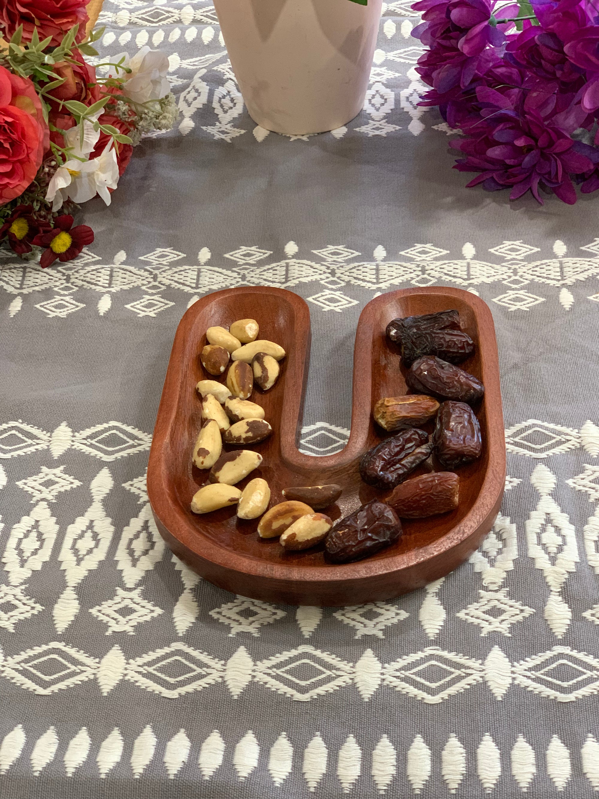 Hand Carved Magnet-Shaped Wooden Serving Platter