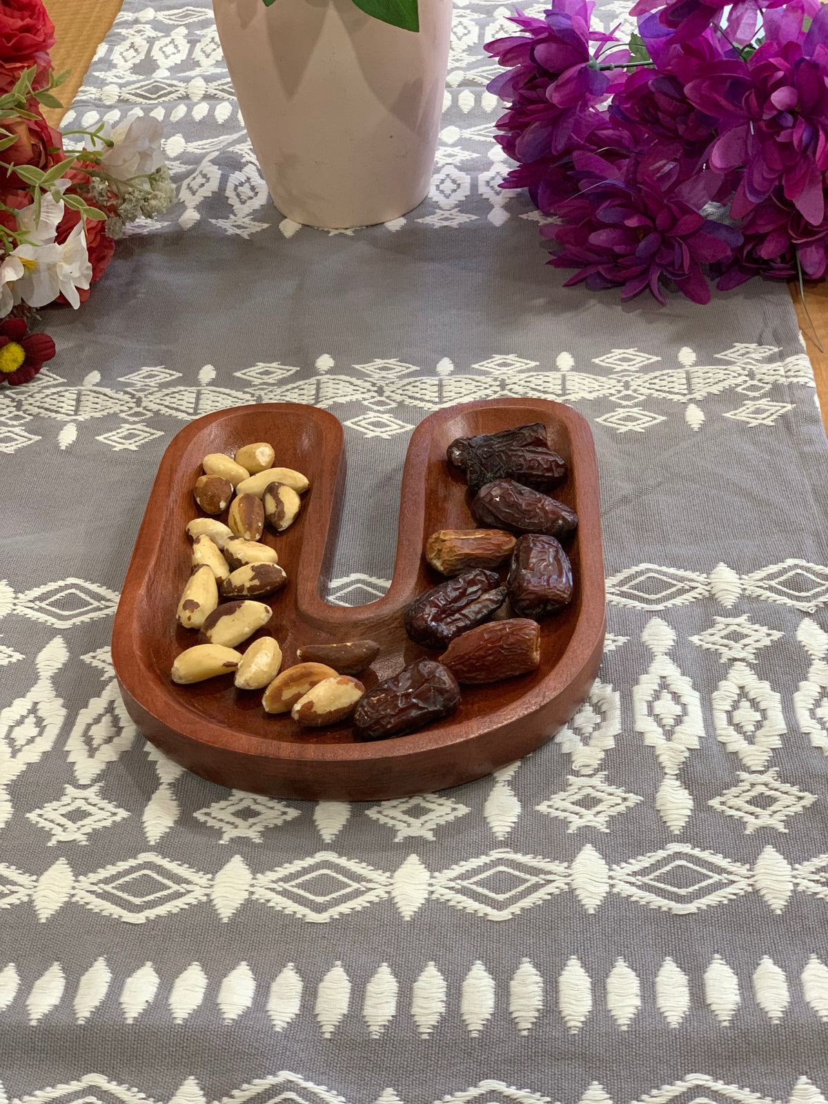 Hand Carved Magnet-Shaped Wooden Serving Platter