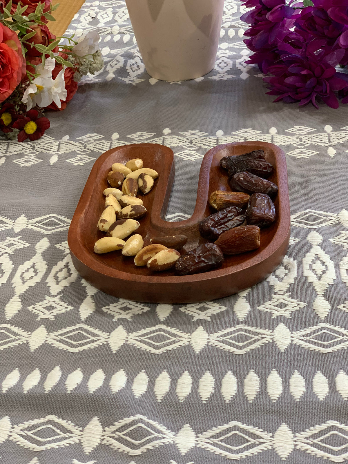 Hand Carved Magnet-Shaped Wooden Serving Platter