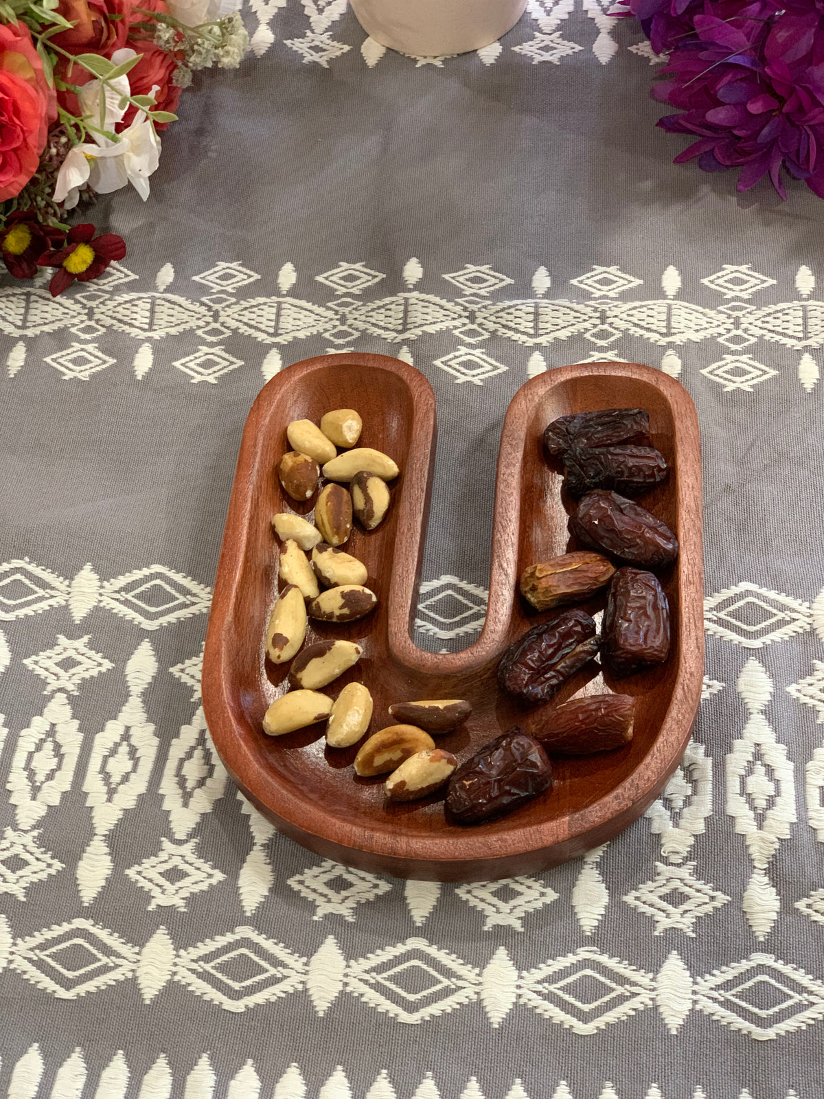 Hand Carved Magnet-Shaped Wooden Serving Platter