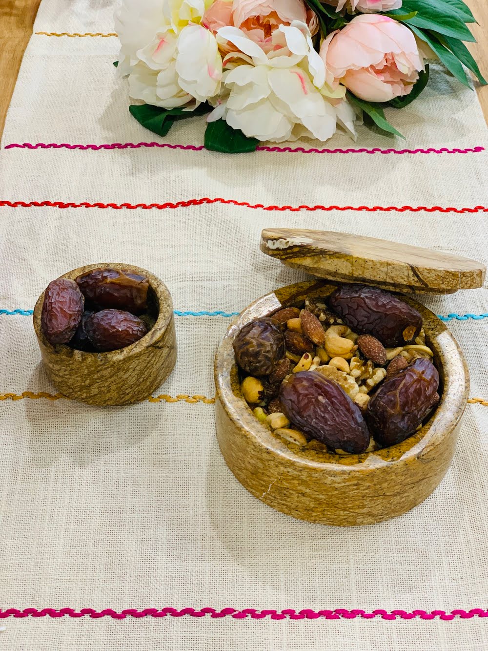 Earthy Marble Snack Bowls – Hand-Carved Set of 2