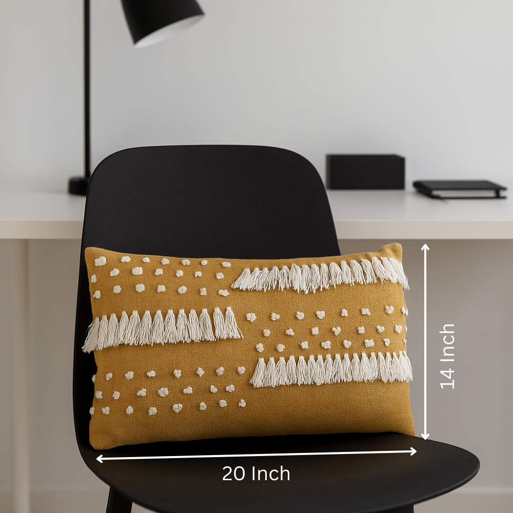 Monotone lumbar cushion cover front view
