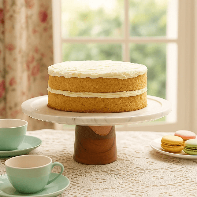 Solid White Marble Cake Plate – Handcrafted