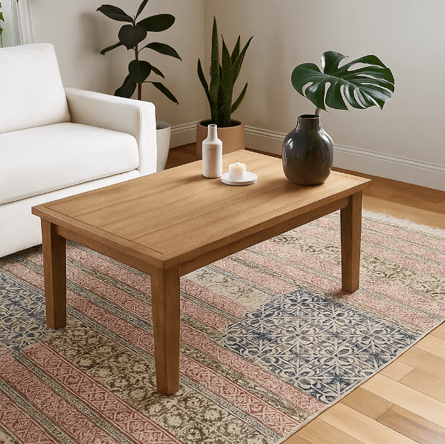 Hand Block Printed Cotton Rug