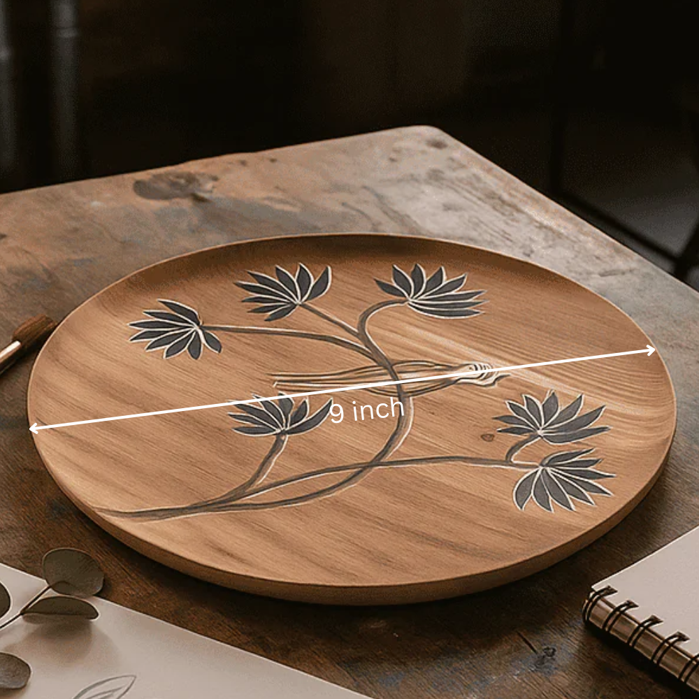 Bird on a Branch Acacia Wood Plate – Medium