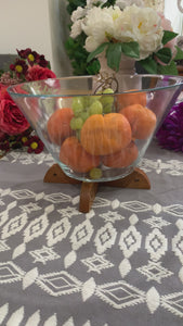 Handturned Mango Wood Bowl Stand – Solid Wood Serving Base