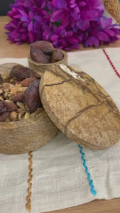 Earthy Marble Snack Bowls – Hand-Carved Set of 2